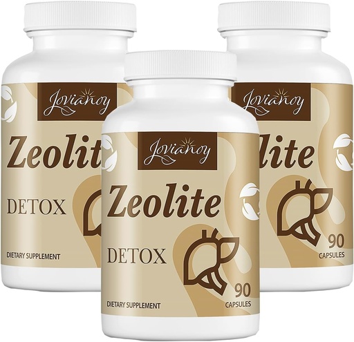 [BRSRAEIHCJ7BS23P] Zeolite Detox Capsules, Organic Activated Charcoal, Bentonite Clay, 1-2 µm Clinoptilolite, Maximum Absorption, Gut Liver Detox Cleanse Full Body for Women Men, 270 Capsules
