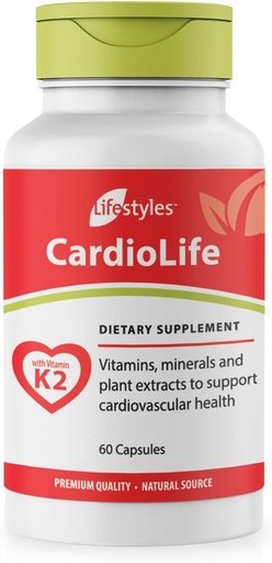 [BRSRAAYYO4IQMYLD] Lifestyles CardioLife Supplement - Vitamin K2 (MK7) ilə Herbal Heart Health Support, Folic Acid, Beetroot, Cayenne Özü & More - Kanadada Made - 60 Kapsüller (1)