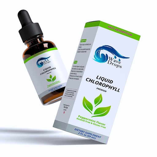 [BRSROH32BEGQA235] Liquid Chlorophyll Premium Drops – Peppermint Flavor, Alcohol Free & Gluten Free Dietary Supplement – 2 Fl Oz (59ml)