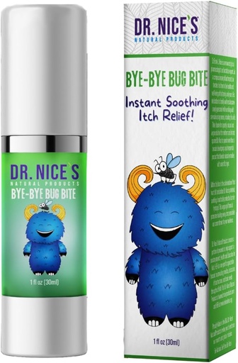 [BRSROCAYAEMAGYDA] Dr. Nice’s Bye-Bye Bug Bite - Soothing Bug and Mosquito Bite Itch | All Natural | Kid Friendly Self Application | Hydrogel for Bites, Irritation, Skin Discomfort | Soothe Refresh Calm Cool (30 ML)