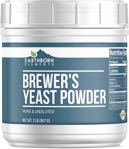 [BRSRAZAYOZ5GYFDD] Earthborn Elementler Brewer Yeast, Pure & Undiled, Inaktiv Yeast (2 Pound)