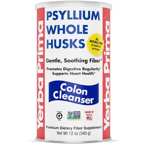 [BRSWIYTYOAIA2ET6] Yerba Prima Psyllium Husk, 12 onzas - Suplemento completo de fibra de Husk, Vegan, No Azúcar o Sweeteners artificiales, No GMO, Gluten Free