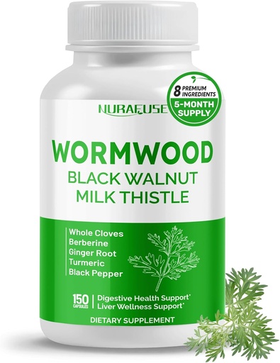 [BRSRAHQZOV5RGELL] Wormwood Whole Cloves Milk Thistle with Other Herbs - Support Digestive Health, Liver Wellness - Made and Tested in The USA