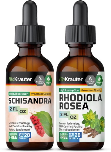 [BRSRAGI5AUHA2FI2] BIO KRAUTER Schisandra Tincture 2 Fl. Oz. & Rhoddiola Rosea Tincture 2 Fl. Oz.
