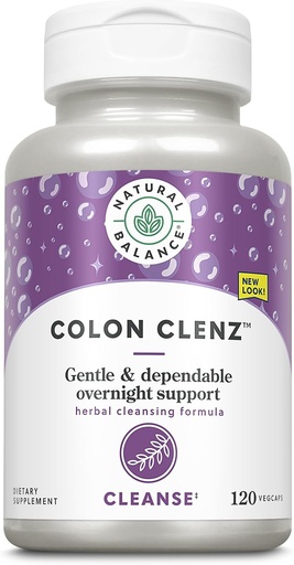[BRSWIYT3PMMWO2TC] Looduslik tasakaal Colon Clenz | Taimne Colon Cleanse, Detox Cleanse ja seedetrakti tervise täiendus - õrn ja usaldusväärne üleöö valem - 60-päevane garantii (120 Servings, 120 VegCaps)