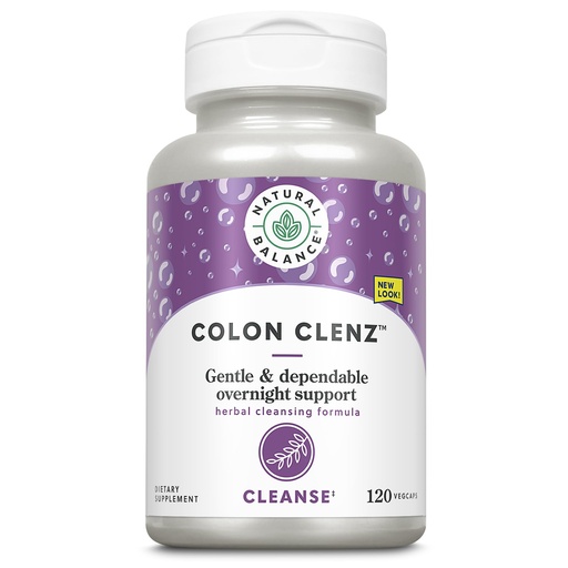 [BRSWIYT3PMMWO2TC] Natural Balance Colon Clenz | Herbal Colon Cleanse, Detox Cleanse, and Digestive Health Supplement - Gentle and Dependable Overnight Formula - 60-Day Guarantee (120 Servings, 120 VegCaps)