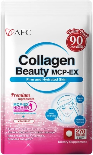 [BRSWY2YHOQBBQD35] Collage japonès AFC Collage de la bellesa, MCP-EX amb Collage Marine Peptide, 1.5X millor un absorció que l'altre Collage, per l'anti-enginyeria, pel cabell de pell, Nals, Bone i parsecs, per a dones i homes, 90 dies de magatzem