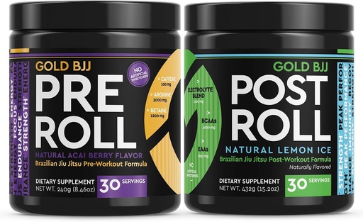 [BRSWYFT7OR6RU334] Gold BJJ PreRoll and PostRoll Jiu Jitsu Supplement Bundle