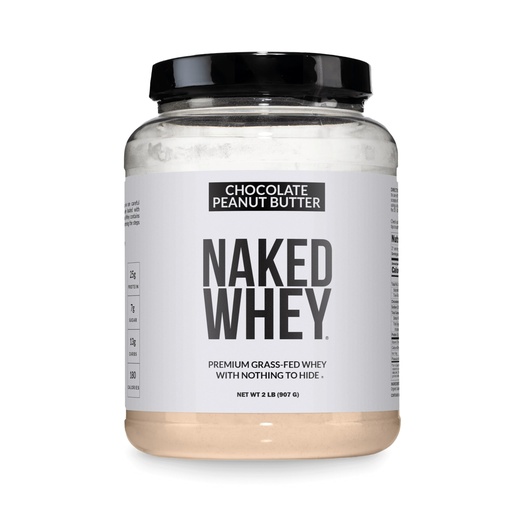 [BRSROFIRDF5BEDTF] NAKED Whey Chocolate Peanut Butter Protein Powder, Grass Fed Whey, No GMO, No Soy, and Gluten Free. Nothing Artificial, Aid Growth and Recovery - 21 Servings