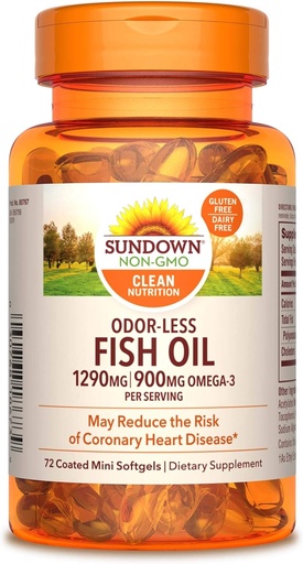 [BRSWIZYPCR4GC2TC] Sundown Fish Oil, 72 Coated Mini Softgels
