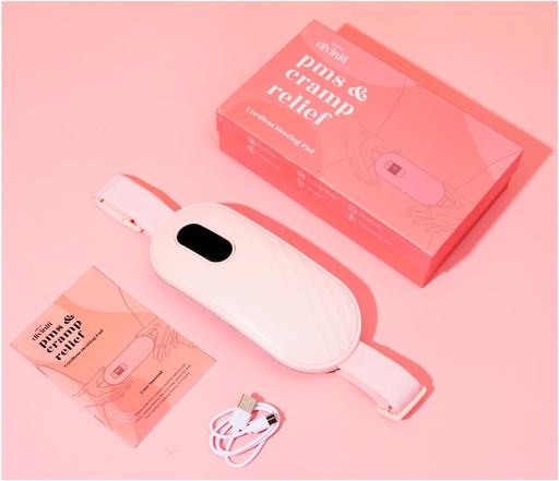 [BRSRMAYCB4CAAD36] Portable Heating Pad for Period Cramps - Period Cramps Relief Menstrual Heating Pad Vibration Heating Pad for Pain, Rechargeable Battery, Cordless - Wireless Heating Pad with Massager Girlfriend Gifts