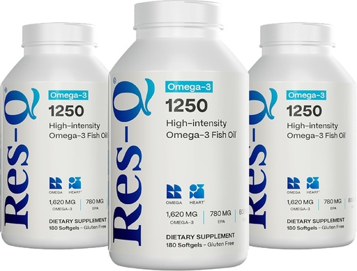 [BRSWKH33OAOACELU] Res-Q 1250 Omega-3 Fish Oil Capsules 3-Pack