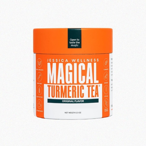 [BRSROYYKCQFBAAA2] JESSICA WELLNESS Magical Turmeric Tea ilə Ginger, Qara Pepper və Stevia ilə səviyyəli torpaq / Turmeric Pudrası Organic Blend | 3.5 oz (Origin Flavor)