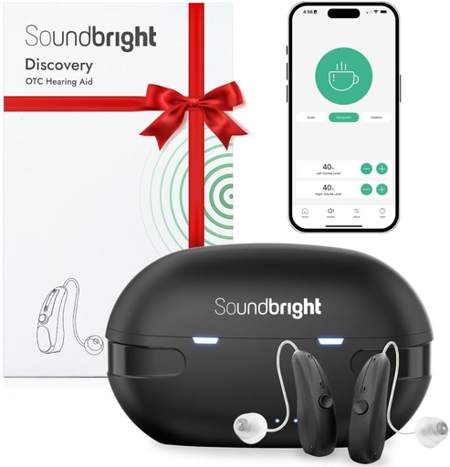 [BRSRAYIFBACAG2TB] Discovery Bluetooth Hearing Aids for Senior Adults with Phone Call & Music Function, Rechargeable, Comfortable, Receiver-in-Canal (RIC Type)