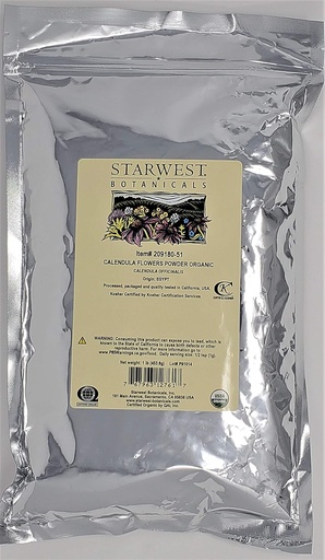 [BRSWIGL3A4OBME3G] Starwest Botanicals Organic Calendula Flowers Powder, 1 Pound