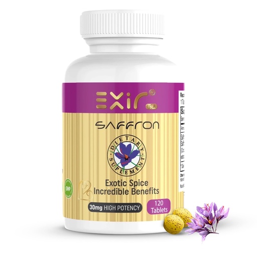 [BRSROGI2OIFRYYI7] EXIR Saffron Supplement | Supports Focus, Healthy Eating Habits, Mood, Metabolism (120 Tablets)