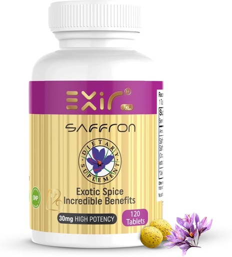[BRSROGI2OIFRYYI7] EXIR Saffron Supplement QQ支持焦点,健康食用Habits,Mood,代谢(120平板)