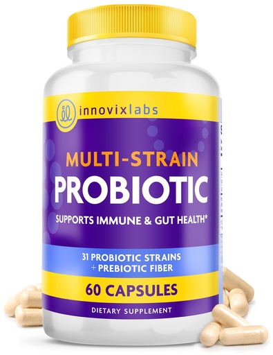 [BRSWICT5CZ5RUHLG] InnovixLabs Multi Strain Probiotics for Women & Men - Probiotic Supplement - 50 Billion CFU - Gut Health, Immune Support, Digestion, Lactobacillus Acidophilus, Prebiotics and Probiotics, 60 Capsules