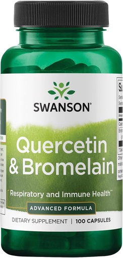 [BRSWI2YFO57R6YL2] Swanson Quercetin & Bromelain-Promote Respiratory Health Support-Aid Seasonal Immune System Health-Support Cholesterol Levels Already w/i Normal Range 100 Caps (250mg Quercetin/78mg Bromelain)