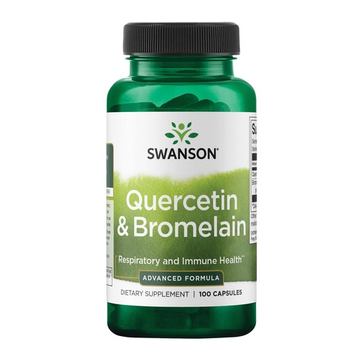 [BRSWI2YFO57R6YL2] Swanson Quercetin & Bromelain-Promote Respiratory Health Support-Aid Seasonal Immune System Health-Support Cholesterol Levels Already w/i Normal Range 100 Caps (250mg Quercetin/78mg Bromelain)