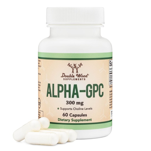 [BRSWICQ6CINBA3TK] Alpha GPC Choline Brain Supplement for Acetylcholine (60 Count, 600mg Servings) Advanced Memory Formula, Focus and Brain Support, Focus Supplement (Manufactured in The USA) by Double Wood