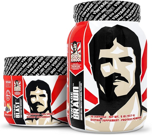 [BRSW2FQDCMMA23IY] Old School Labs Vintage Blast (Pre Workout) + Vintage Brawn (Muscle Building Protein)