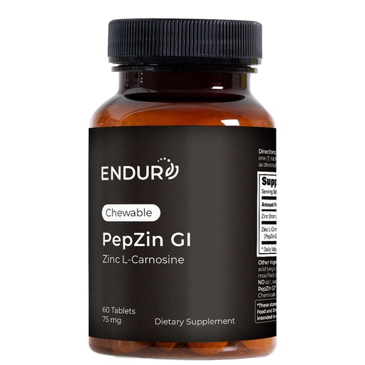 [BRSWKZT3CYDGIED4] Endur PepZinGI ZINC-CARNOSINE Chewables, Digestive Supplement, Gentle & Effective Formula for Digestive Wellness, Gluten Free, 75mg (60 Tablets)