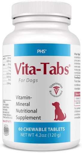 [BRSWIZQGAJ6AYDLG] Essential Vitamins, Minerals, Nutrients - Health Supplement for Dogs - Support Immune System, Bones - Liver Flavored - 60 Chewable Tablets