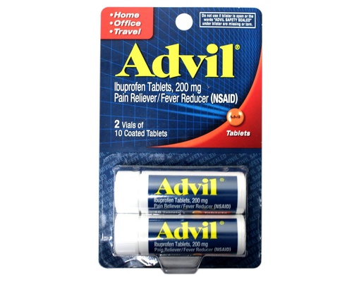 [BRSWIHIGOMIQ4A3C] Advil Ibuprofen Coated Tablets, 200mg, 10 Count, (Pack of 2)