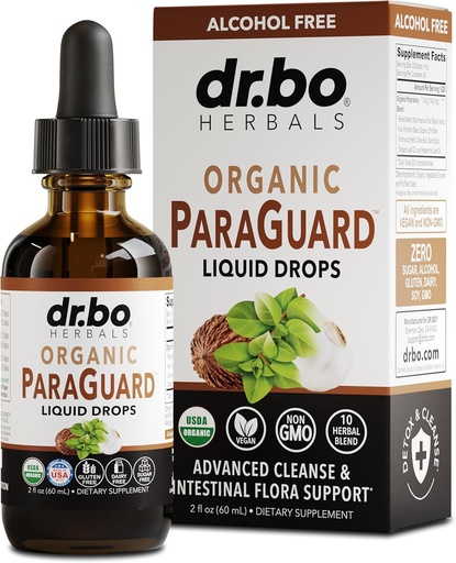 [BRSRAGAHOZ7RGDT5] ParaGuard Cleanse Liquid Organic Detox - Organic Intestinal Guard Formula Supplement for Humans with Black Walnut Wormwood Clove " Oregano Tintura - Natural Herbal Intestine Body Gut Cleanser 2 oz