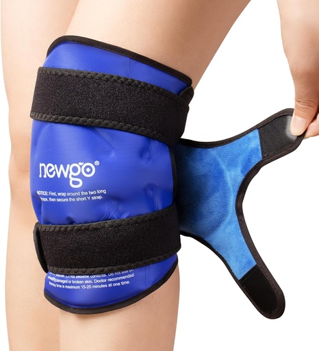 [BRSW2H3RAAOQOYDV] NEWGO Ice Pack for Knee Injuries Reusable, Knee Ice Pack Wrap Around Entire Knees for Replacement Surgery Recovery, Gel Cold Pack Wrap for Meniscus Tear, ACL, Swelling Pain Relief - Blue