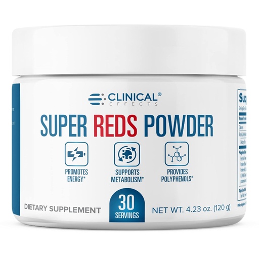 [BRSRMGINCEDW2AYU] Effets cliniques Poudre de Super Reds - Superfood Poudre de boisson antioxydante - Supplément de polyphénols avec probiotiques pour l'énergie, l'immunité et la santé Gut - 30 portions