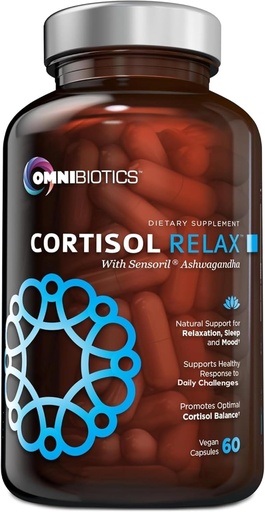 [BRSRO2YEAUHGGYL6] OmniBiotics Cortisol Supplement for Women and Men - High Cortisol Manager with Ashwagandha, L-Theanine, Magnolia Extract, Phosphatidylserine to Support Relaxation, Calm, Detox - 60 Vegan Capsules