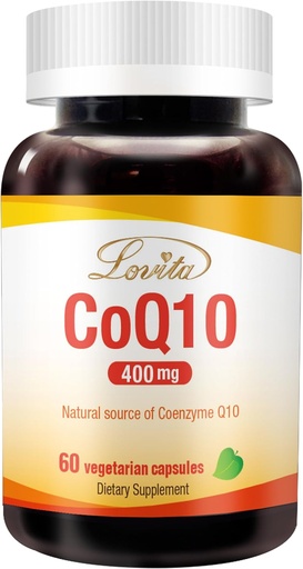 [BRSW2CYEOUBRQGY4] Lovita CoQ10 400mg Supplements | Easliy Absorbed Coenzyme Q10 Powder | Antioxidant Co Q10 Enzyme | Support Heart Health | Vegan | 60 Capsules