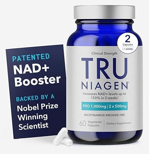 [BRSROHQYDEAQEELB] TRU NIAGEN PRO NAD Supplement for Brain Function, Anti Aging, Cell Regeneration Patented Niagen Supports Cellular Energy Nicotinamide Riboside (NR) 30-1000mg Servings (2x500mg, Take 2 Daily)