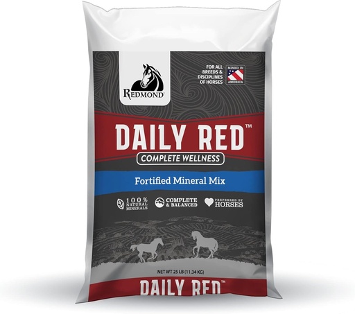 [BRSRM2Y7OIPAY3D4] Daily Red Complete Wellness, Fortified Mineral Mix Supplement for Horses, 25lb Refill Bag