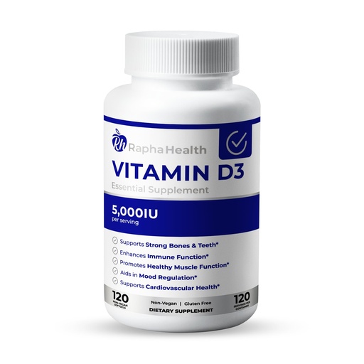 [BRSROAQQBAFW2ETV] Vitamin D3 High Potency | 5000 IU for Immune, Bone, and Cardiovascular Support | Enhances Mood and Muscle Function | 120 Softgels - 4 Month Supply
