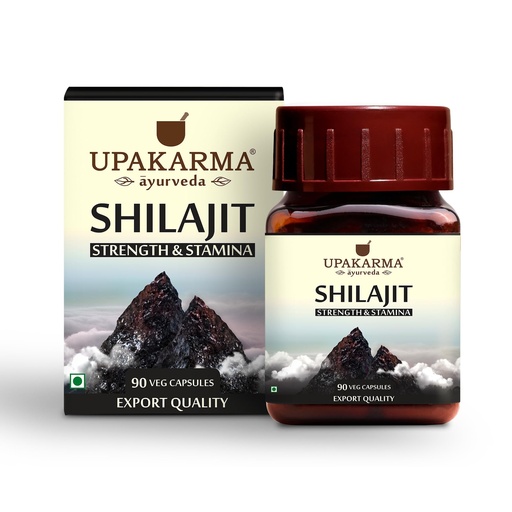[BRSWGFDRCIHQIETX] Upakarma Ayurveda 100% Pure Shilajit 90 Capsules for Strength,Stamina,Immune Support,Natural Source of Fulvic Acid & Trace Minerals-1000 MG for 2 Capsule(Daily Dosage), 1.5 Month of Supply - Pack of 1