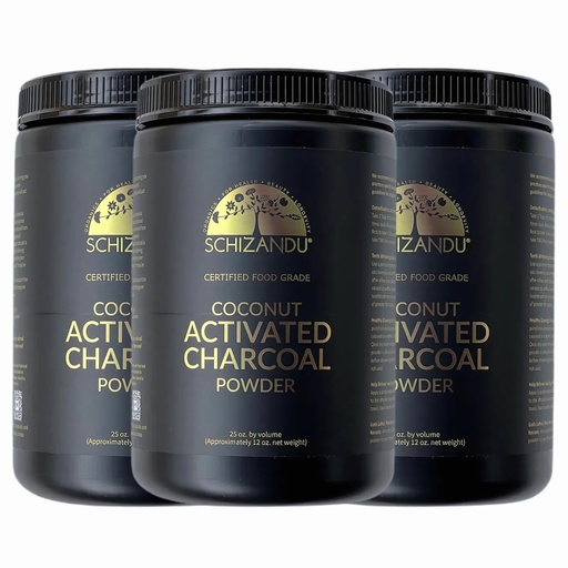 [BRSROBQCCUAR4GQ3] Organic Charcoal Powder Activated Charcoal Natural, Vegan, Organic, GMO Free - Large Bottle 25 oz Powder - 3pack