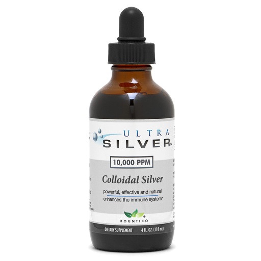 [BRSWIGA4PMPQG23E] Ultra Silver® Colloidal Silver | 10,000 PPM, 4 Oz (118mL) | Mineral Supplement | True Colloidal Silver - with Dropper