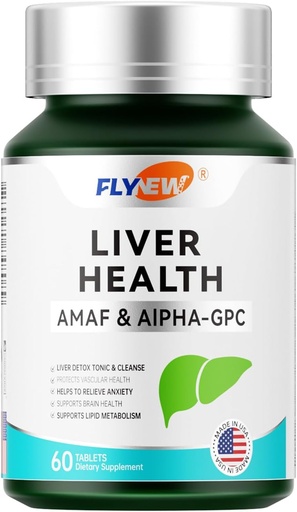 [BRSRAZIZDJ7QYCLL] Liver Health, Non-Milk Thistle Formula Detox & Repair, Leverondersteuning Made in USA, NADH & Alpha-GPC, PQQ, L-Theanine, Stay Up Late Herstel, 60 Tablets