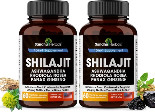 [BRSROCABC57Q2FLV] Shilajit Pure Himalayan for Men & Women | 120 Capsules with Ashwagandha | High Potency and Energy Supplement | Better Absorption than Gummies | For Extra Power and Stamina | Combo with Sea Moss