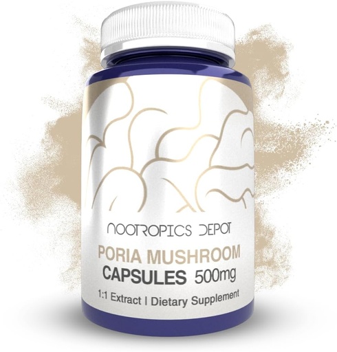 [BRSWG2YTAAMRAEI3] Nootropics Depot Poria Mushroom Capsules | 500mg | 60 Count | Wolfiporia extensa