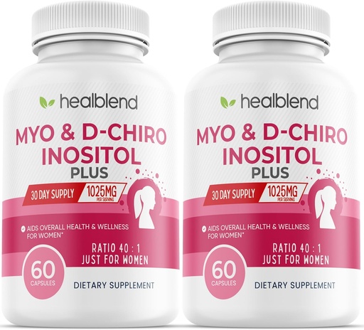[BRSROBD5BFYQ2YLZ] Myo & D-Chiro Inositol Plus Supplement Blend, Hormonal Balance, Healthy Ovulation & Overall Wellness Support for Women, Fertility and Pregnancy Health (2 Pack)