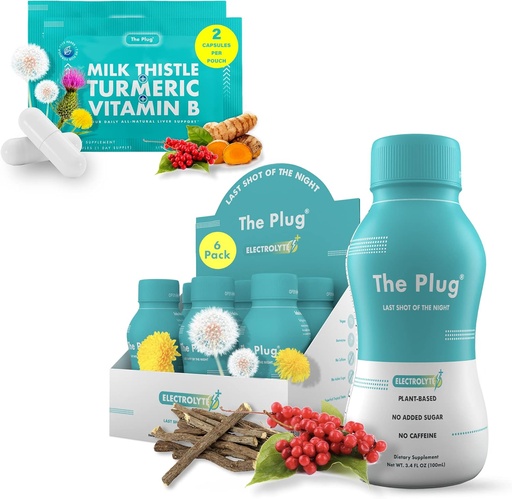 [BRSROYD6CIIBADY3] The Plug Liver Cleanse Detox & Repair Bundle - Supplement Pills & Recovery Drink (6 Pack)
