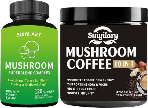 [BRSRAAIZC56AODIU] Mushroom Coffee & Mushroom Complex Capsules
