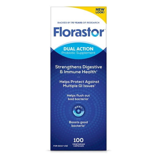 [BRSWKHALOMHGKDYV] Florastor Probiotics for Digestive and Immune Health, 100 Capsules, Probiotics for Women & Men, Helps Flush Out Bad Bacteria, Boosts The Good with Our Unique Strain Saccharomyces Boulardii