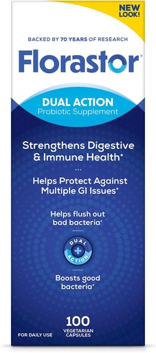 [BRSWKHALOMHGKDYV] Probióticos Florastor para Salud Digestiva e Inmune, 100 cápsulas, Probióticos para Hombres Mujer, Ayuda a Flush Out Bad Bacteria, Boosts El Bien con Nuestro Único Saccharomyces Boulardii