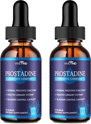 [BRSROAATAAPRG3TA] Vive MD Prostadine Drops for Prostate Health, Bladder Urinating Issues - Prostadine Official Drop Formula for Extra Strength with Pomegranate - Prostadine Reviews (Package of 2)