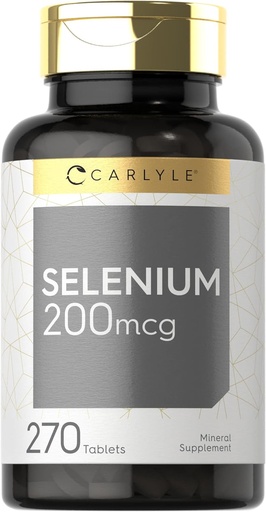 [BRSWYHTQDEJQAE37] Supplément sélénium de Carlyle 200mcg, 270 Capsules de comprimés